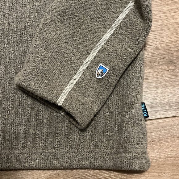 Men’s Kuhl Europa 1/4 Zip Pullover SZ Large Alfpaca Fleece Oatmeal Tan - Picture 6 of 14